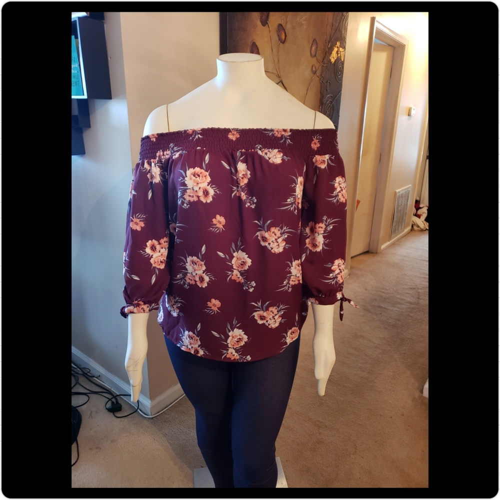 Off the shoulder flower top